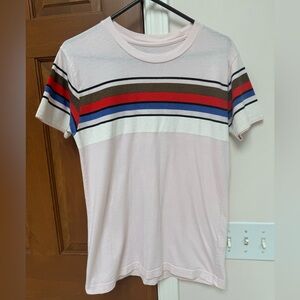 urban outfitters pink T-shirt w colored stripes